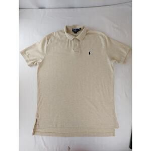 Vintage Polo Ralph Lauren Men's Heather Beige Short Sleeve Polo Preppy Shirt XL